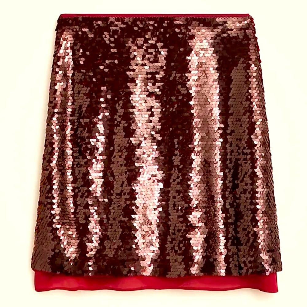 J. Crew Burgundy Sequin Mini Skirt size 8